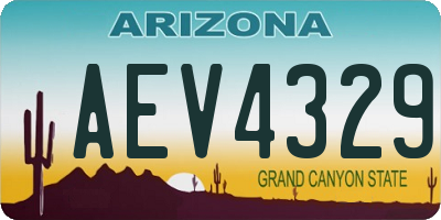 AZ license plate AEV4329