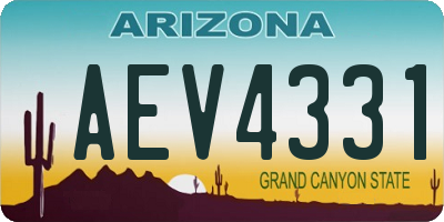 AZ license plate AEV4331