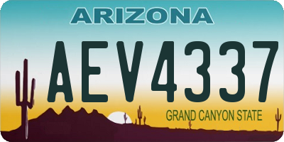 AZ license plate AEV4337