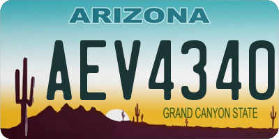 AZ license plate AEV4340