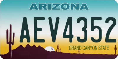 AZ license plate AEV4352