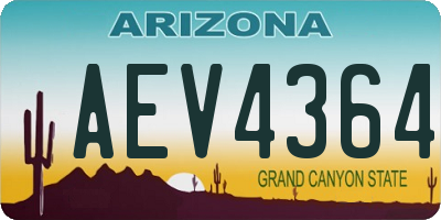 AZ license plate AEV4364