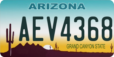 AZ license plate AEV4368