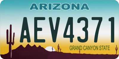 AZ license plate AEV4371