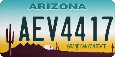 AZ license plate AEV4417