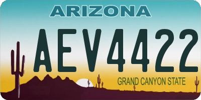 AZ license plate AEV4422