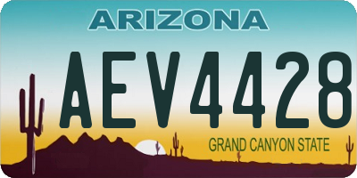 AZ license plate AEV4428