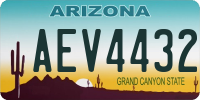AZ license plate AEV4432