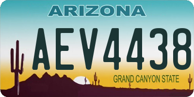 AZ license plate AEV4438
