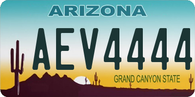 AZ license plate AEV4444