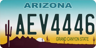 AZ license plate AEV4446