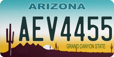 AZ license plate AEV4455