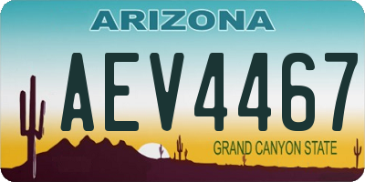 AZ license plate AEV4467