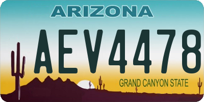 AZ license plate AEV4478