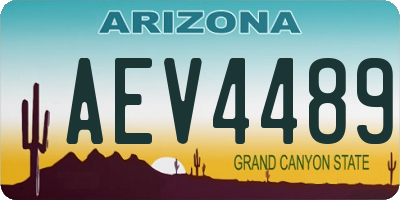 AZ license plate AEV4489