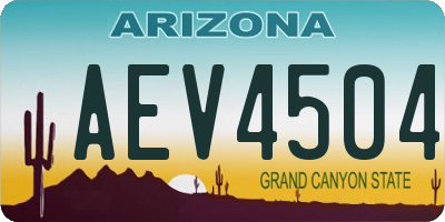 AZ license plate AEV4504