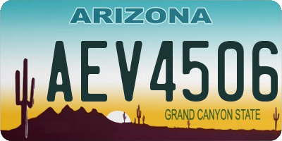 AZ license plate AEV4506