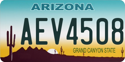 AZ license plate AEV4508