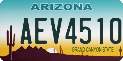 AZ license plate AEV4510