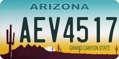AZ license plate AEV4517
