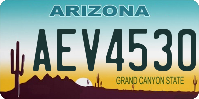 AZ license plate AEV4530