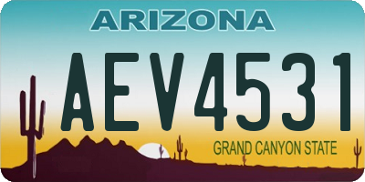AZ license plate AEV4531