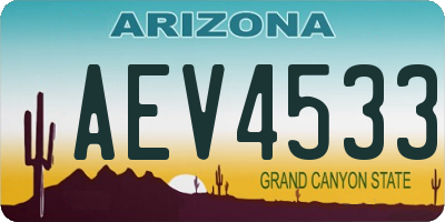 AZ license plate AEV4533