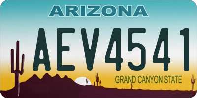 AZ license plate AEV4541