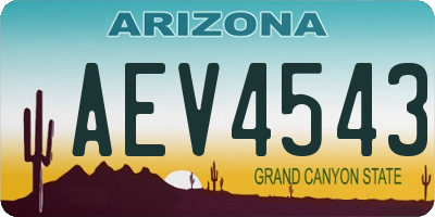 AZ license plate AEV4543