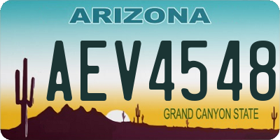 AZ license plate AEV4548