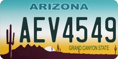 AZ license plate AEV4549