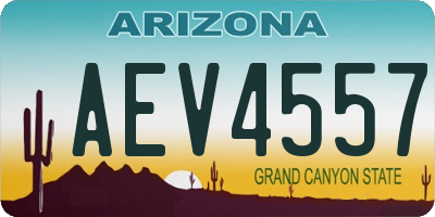 AZ license plate AEV4557