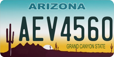 AZ license plate AEV4560