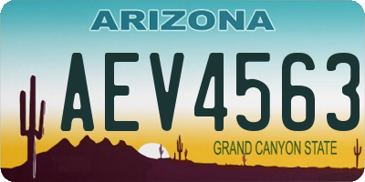 AZ license plate AEV4563