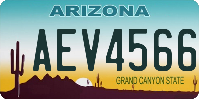 AZ license plate AEV4566