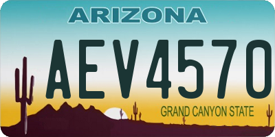 AZ license plate AEV4570