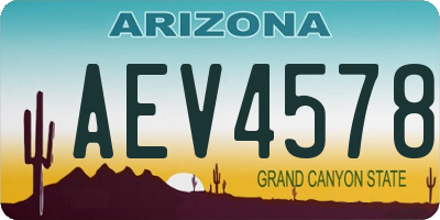 AZ license plate AEV4578