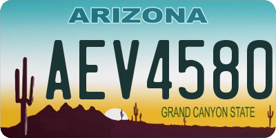 AZ license plate AEV4580