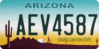 AZ license plate AEV4587