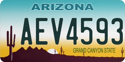 AZ license plate AEV4593