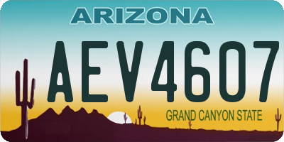 AZ license plate AEV4607