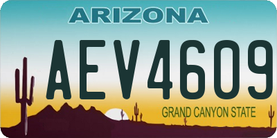 AZ license plate AEV4609