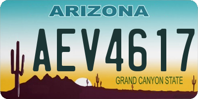 AZ license plate AEV4617