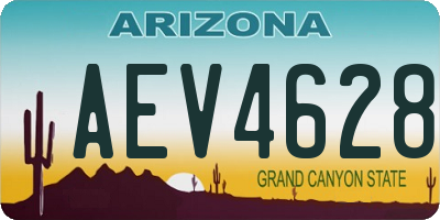 AZ license plate AEV4628