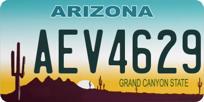 AZ license plate AEV4629