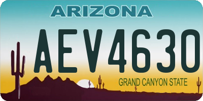 AZ license plate AEV4630