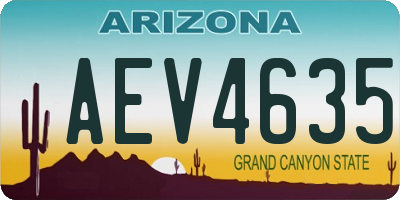 AZ license plate AEV4635