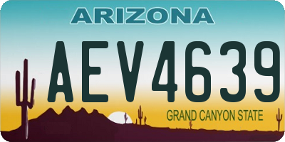 AZ license plate AEV4639
