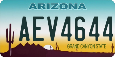AZ license plate AEV4644