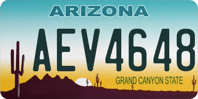 AZ license plate AEV4648
